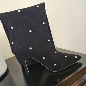 Larroude Swarovski Suede Knee High Boots